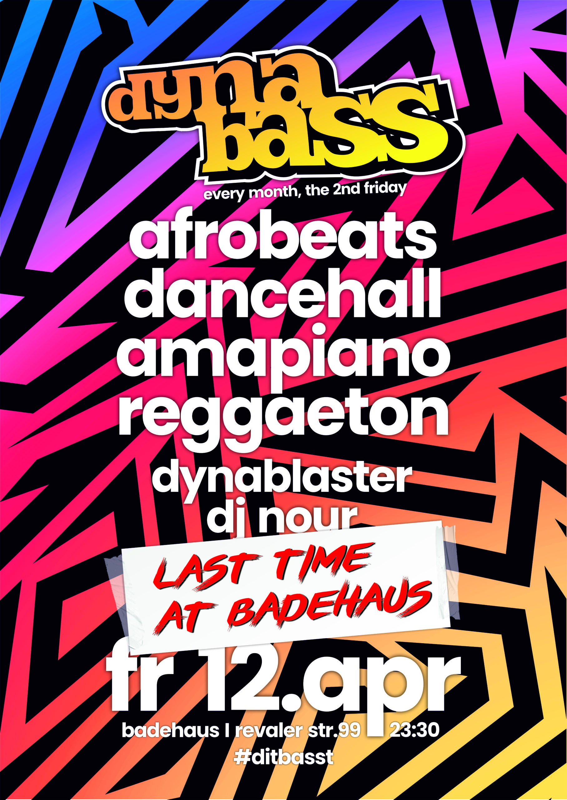 DYNABASS - Last Dance im Badehaus -  the Dancehall, Afrobeats, Amapiano and BassHall Party in Berlin