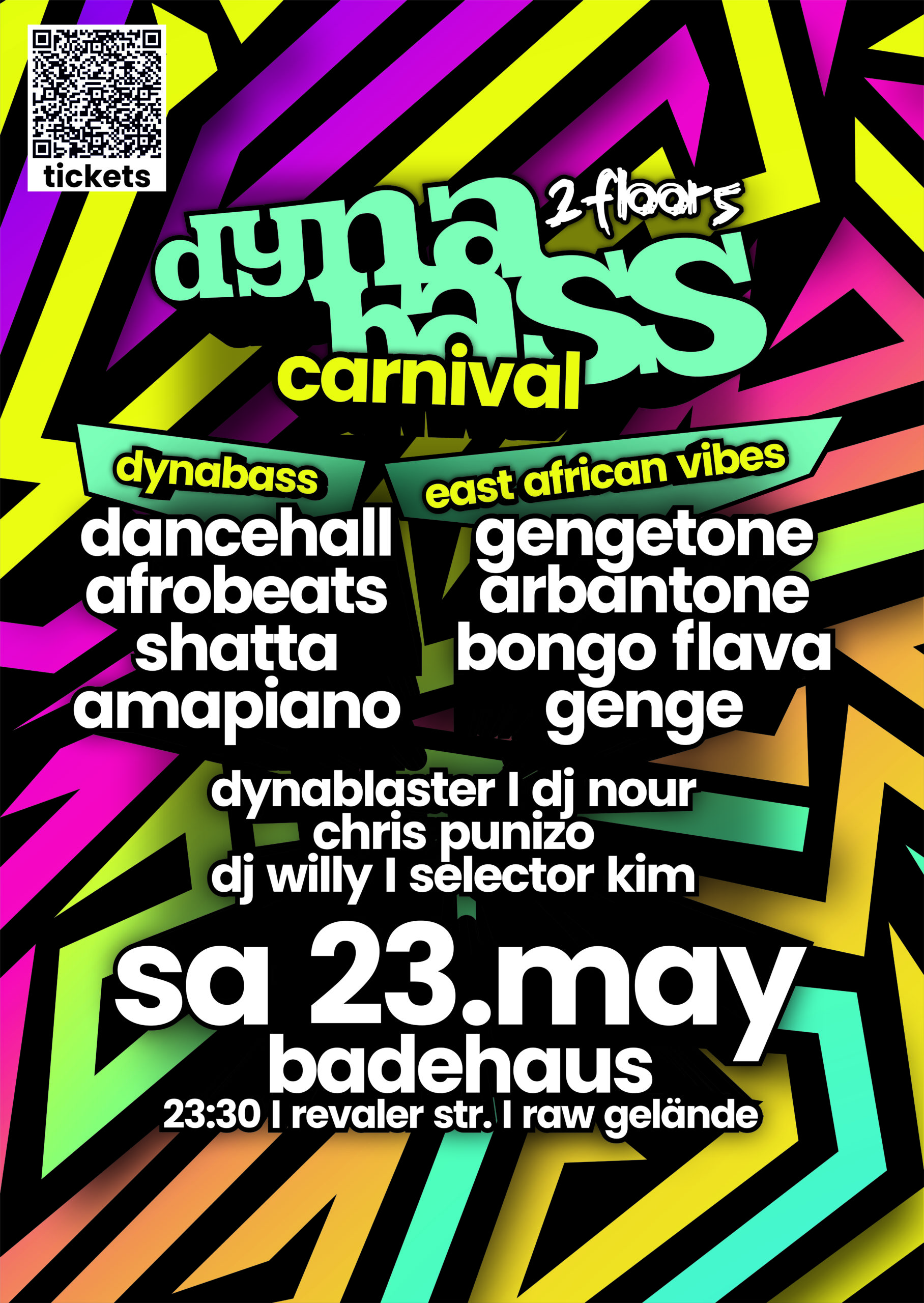 DynaBass Carnival Special: 2 Floors – Afrobeats, Dancehall, Shatta & East African Floor